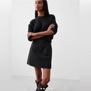 Banana Republic Black Ponte Slit Mini Skirt